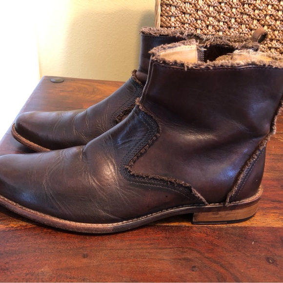 Men’s Red Tape Brown Leather Zip Up Boots/ Size 9 - Picture 2 of 15